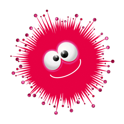 Bela imagem gif animado do coronavírus Covid-19 com um rosto sorridente